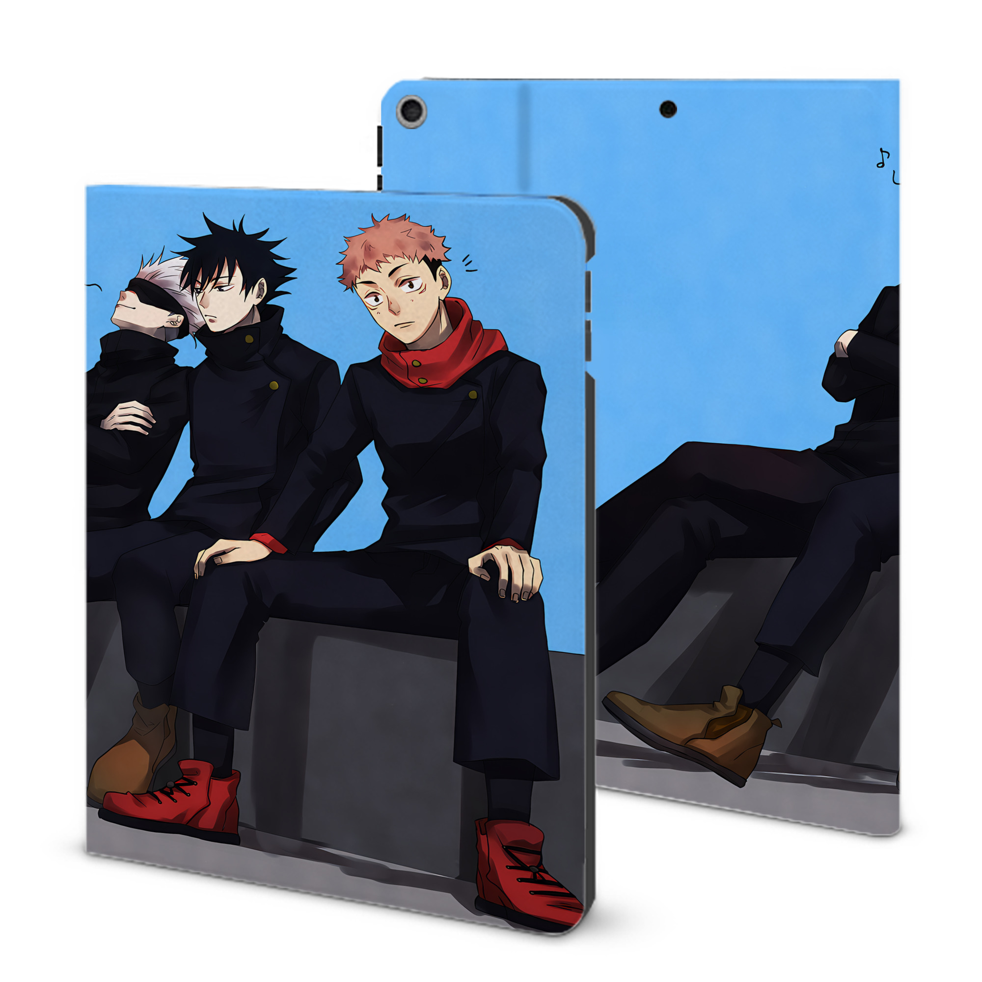 （画像用） 呪術廻戦 Jujutsu Kaisen IPad ケース ブック型 PUレザー TPU 耐衝撃 軽量 薄型 ペン収納なし 全面保護 IPad 各モデル対応